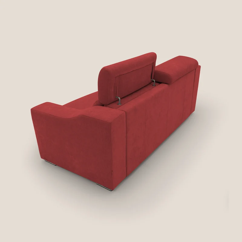 Bomber Canapé convertible matrimonial avec têtières en tissu imperméable T14 rouge