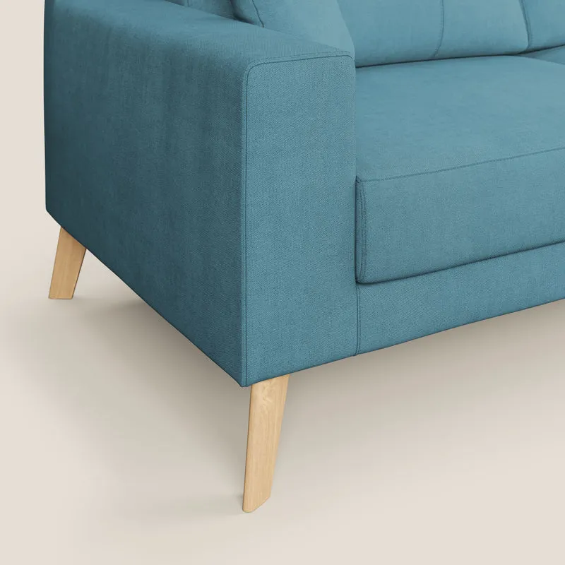 Danish canapé d'angle moderne reversible en tissu doux imperméable T02 bleu