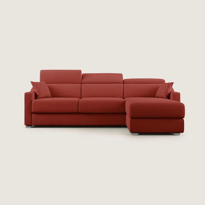 Amber canapé d'angle convertible en tissu détachable T05 rouge