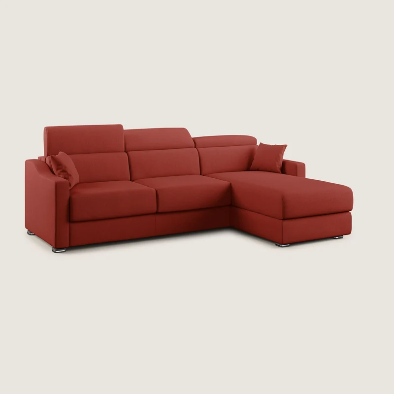 Amber canapé d'angle convertible en tissu détachable T05 rouge