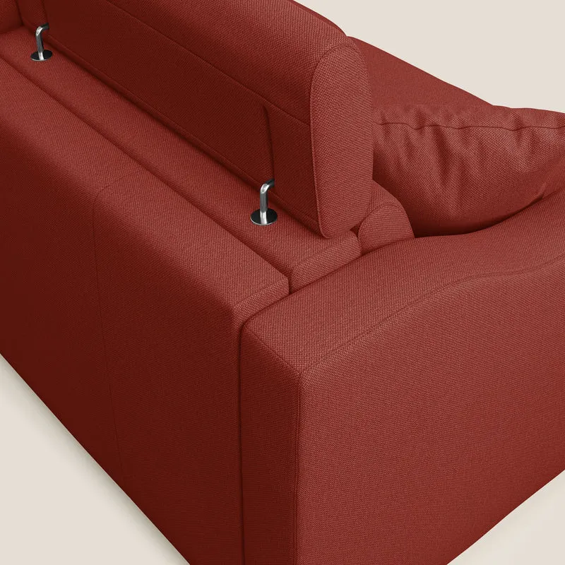 Amber canapé d'angle convertible en tissu détachable T05 rouge