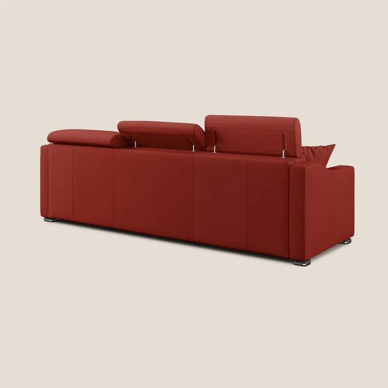 Amber canapé d'angle convertible en tissu détachable T05 rouge