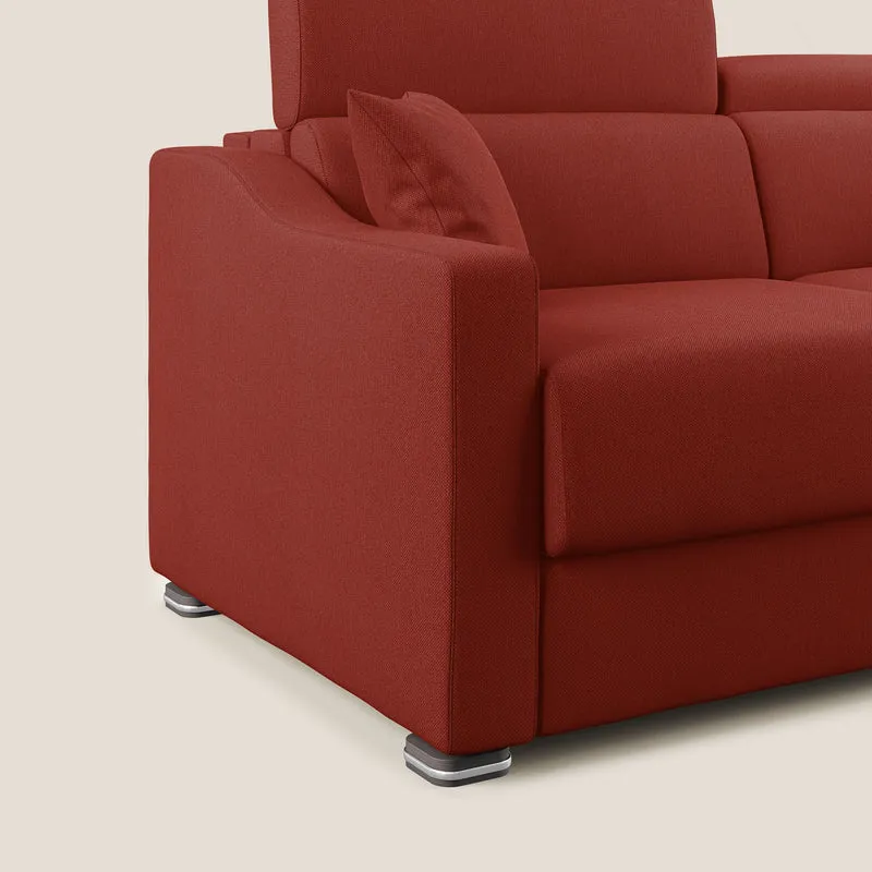 Amber canapé d'angle convertible en tissu détachable T05 rouge