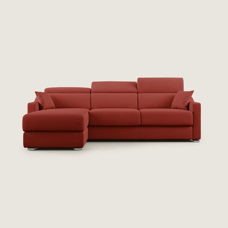 Amber canapé d'angle convertible en tissu détachable T05 rouge
