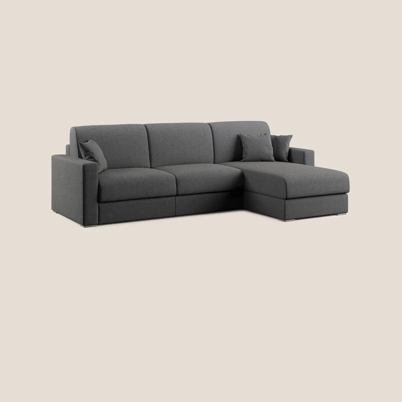 Best canapé-lit d’angle avec méridienne en tissu détachable QuickClean T08 anthracite
