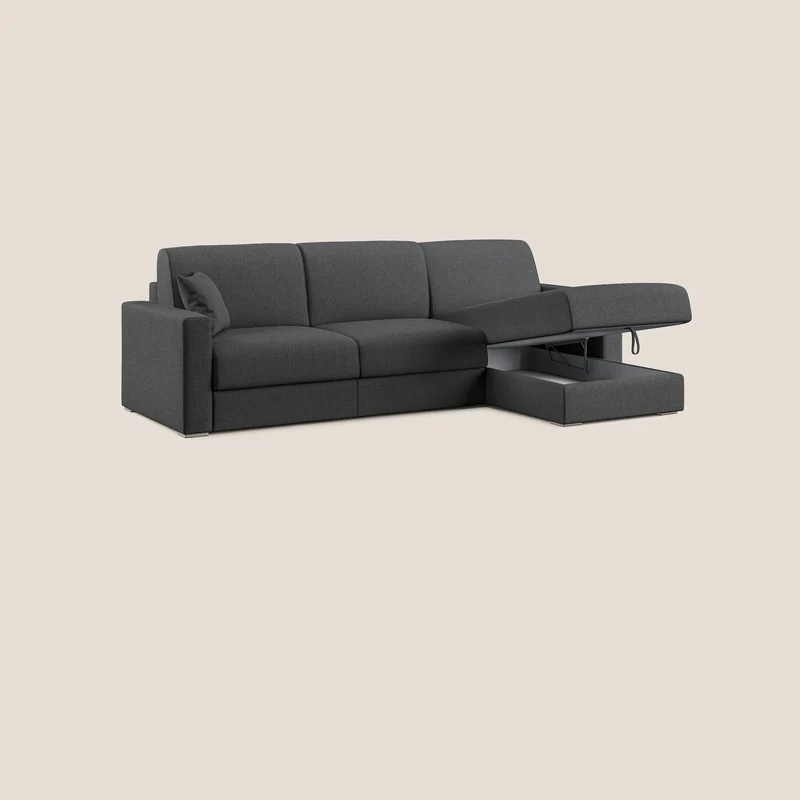Best canapé-lit d’angle avec méridienne en tissu détachable QuickClean T08 anthracite