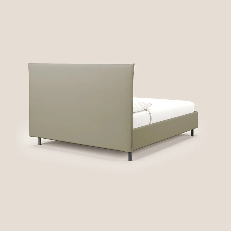 Izumi Lit rembourré avec coffre et pieds hauts en tissu détachable T05 crème