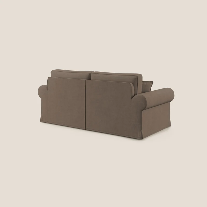 Lady canapé classique en plume d'oie réalisé avec un tissu imperméable T02 marron
