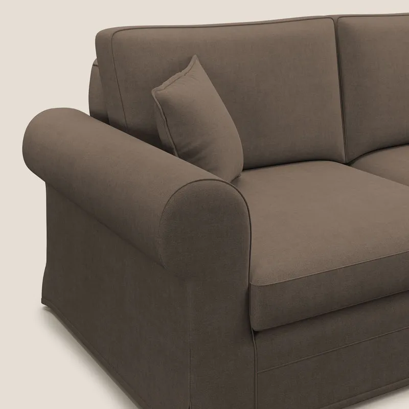 Lady canapé classique en plume d'oie réalisé avec un tissu imperméable T02 marron