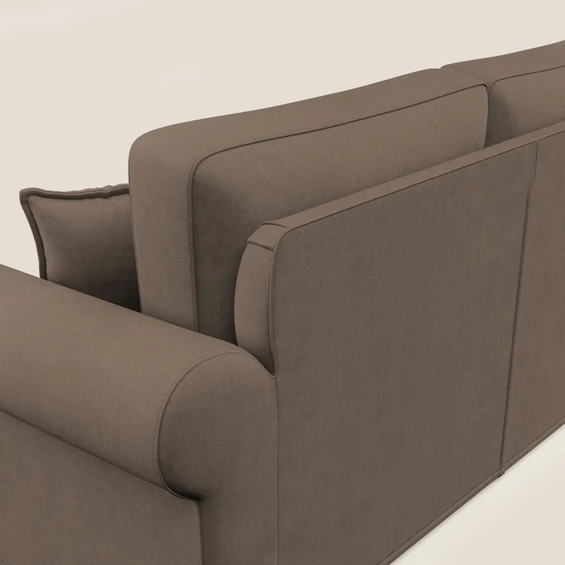 Lady canapé classique en plume d'oie réalisé avec un tissu imperméable T02 marron