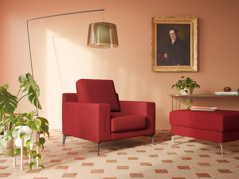 Prestige fauteuil moderne en microfibre détachable T11 rouge