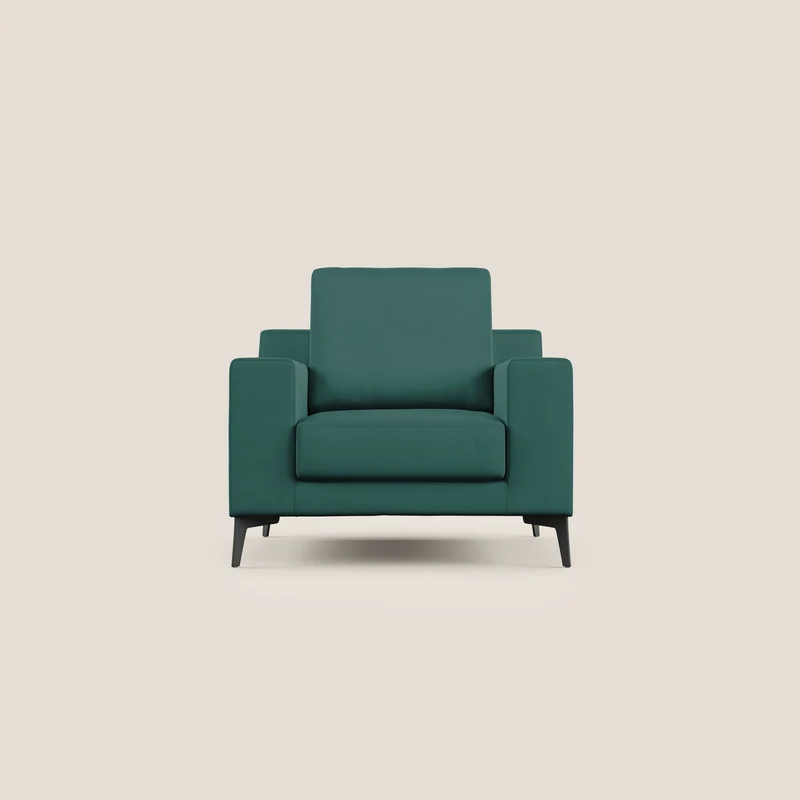 Prestige fauteuil moderne en microfibre détachable T11 bleu canard