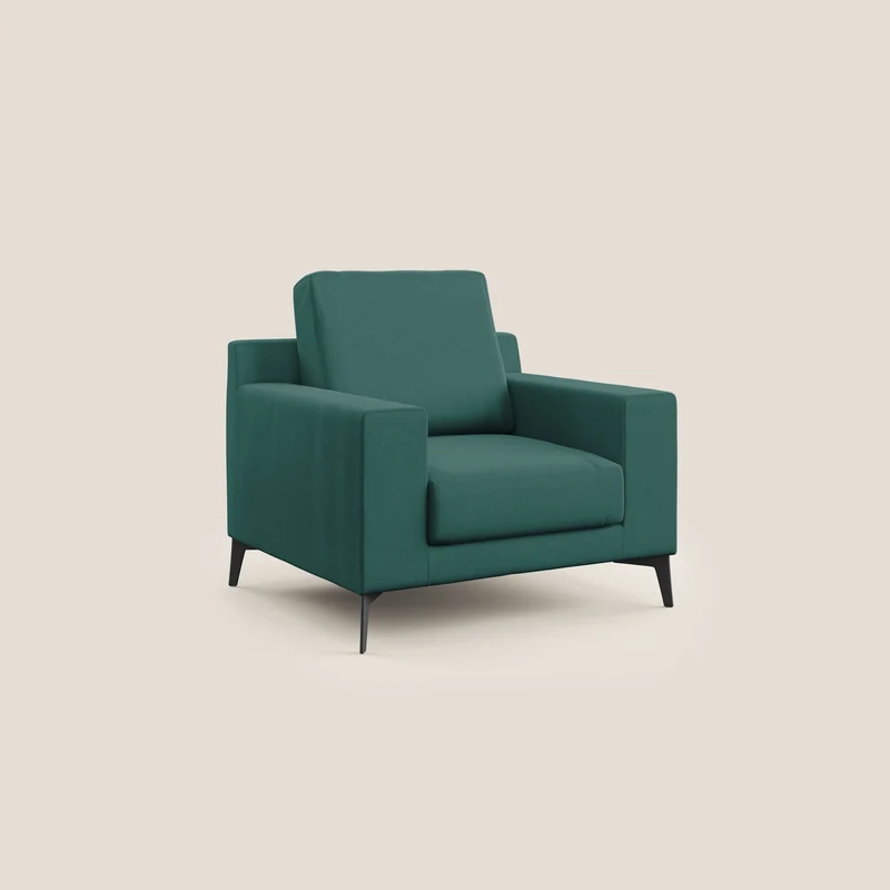 Prestige fauteuil moderne en microfibre détachable T11 bleu canard