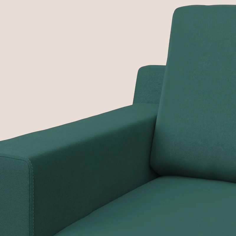 Prestige fauteuil moderne en microfibre détachable T11 bleu canard