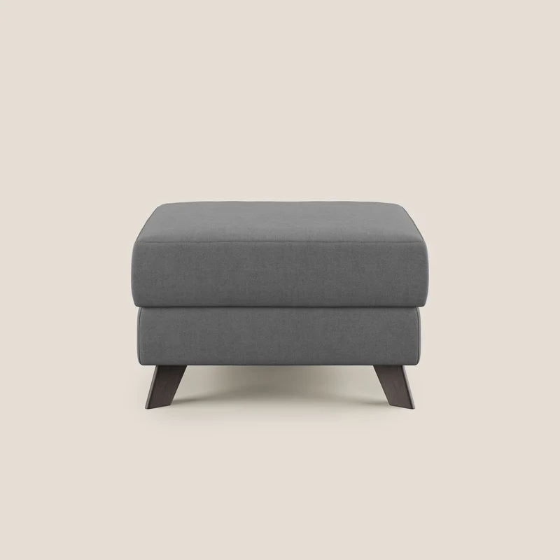 Moon Pouf coffre aux pieds hauts et tissu doux imperméable T02 gris