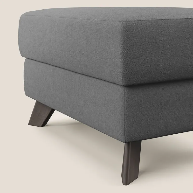 Moon Pouf coffre aux pieds hauts et tissu doux imperméable T02 gris