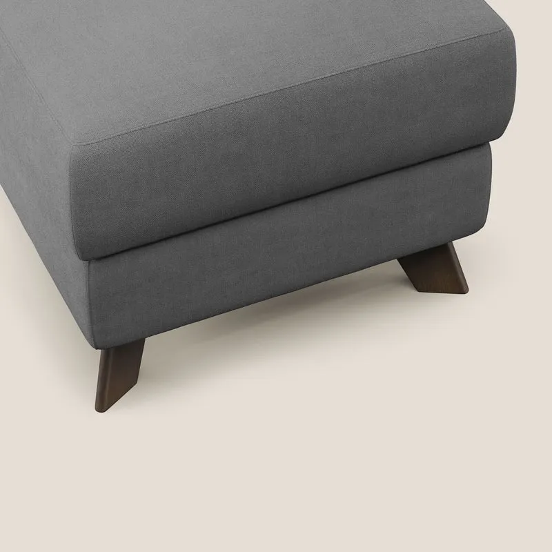 Moon Pouf coffre aux pieds hauts et tissu doux imperméable T02 gris