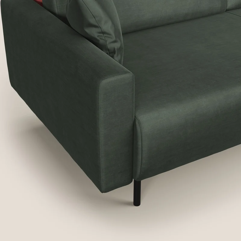 Arthur canapé d'angle moderne en velours doux imperméable T01 vert