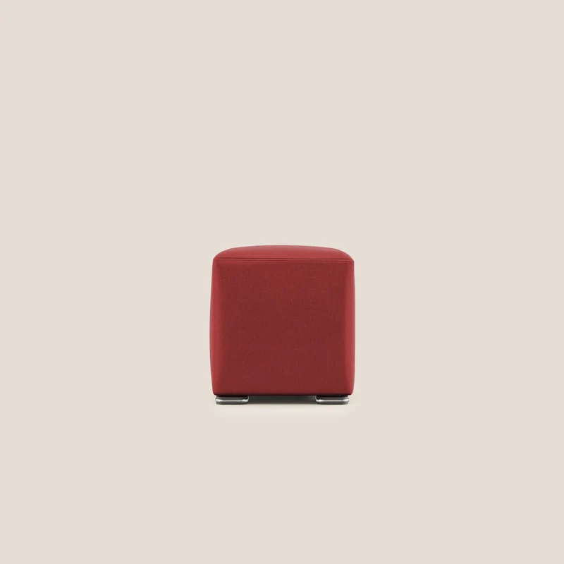 Cube pouf en microfibre détachable T11 rouge