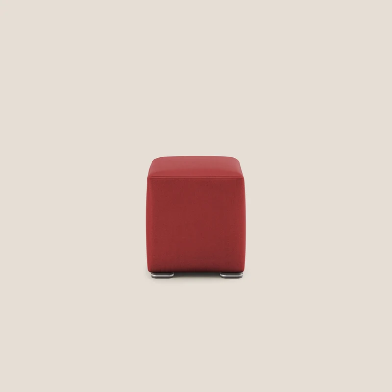 Cube pouf en microfibre détachable T11 rouge