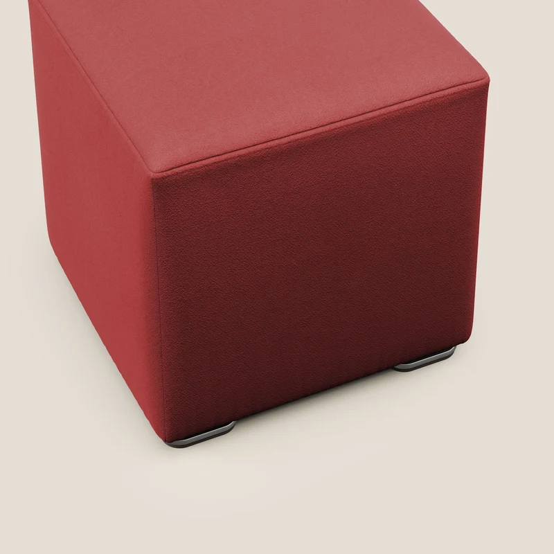 Cube pouf en microfibre détachable T11 rouge