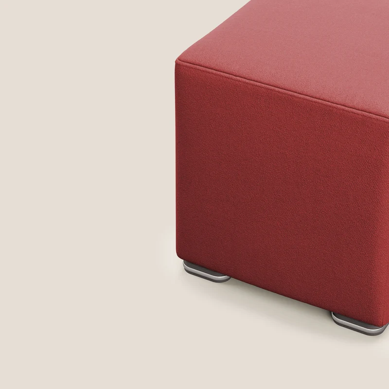 Cube pouf en microfibre détachable T11 rouge