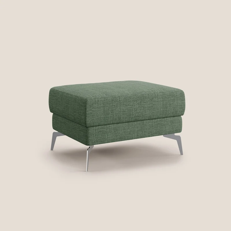 Star Pouf avec pieds hauts en tissu imperméable doux entrelacé T06 vert