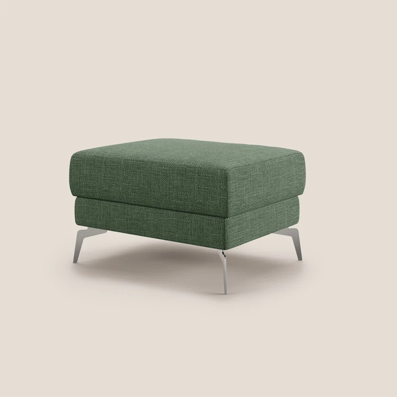 Star Pouf avec pieds hauts en tissu imperméable doux entrelacé T06 vert