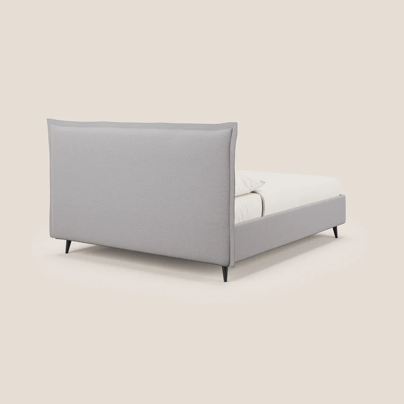 Hans lit rembourré avec coffre au style minimaliste en tissu imperméable T19 gris