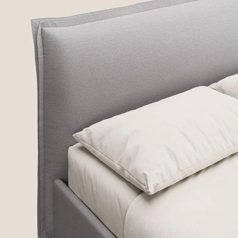 Hans lit rembourré avec coffre au style minimaliste en tissu imperméable T19 gris