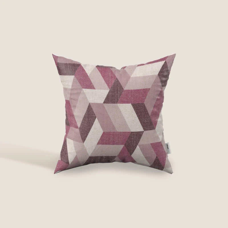Unreal coussins à fantaisie géométriques en tissu hydrofuge rose