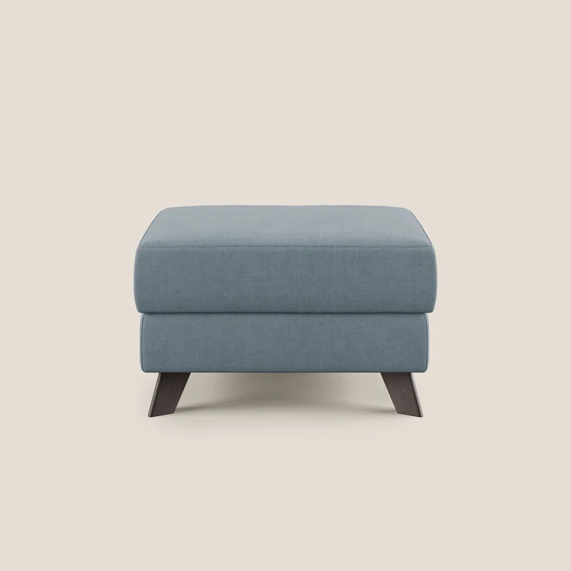 Moon Pouf coffre aux pieds hauts et tissu doux imperméable T02 sucre glace
