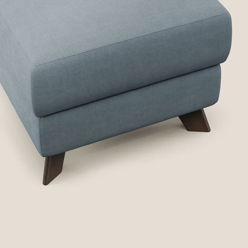 Moon Pouf coffre aux pieds hauts et tissu doux imperméable T02 sucre glace