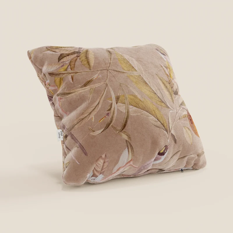 Lemon collection élégante de coussins à motifs en velours imperméable saumon