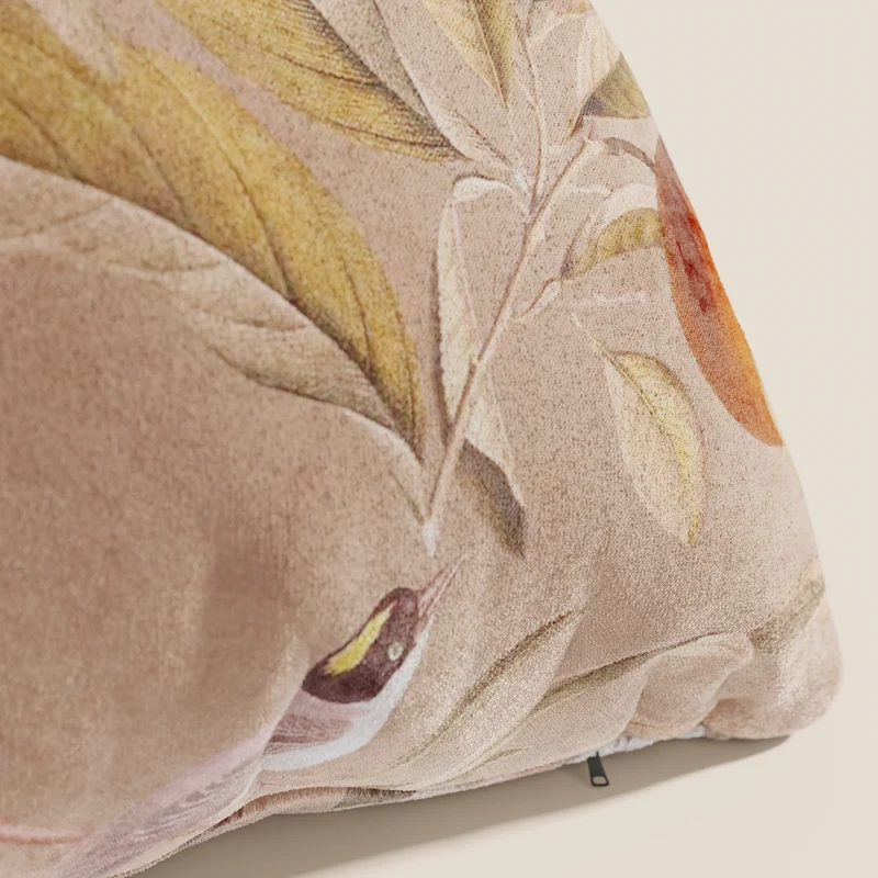 Lemon collection élégante de coussins à motifs en velours imperméable saumon