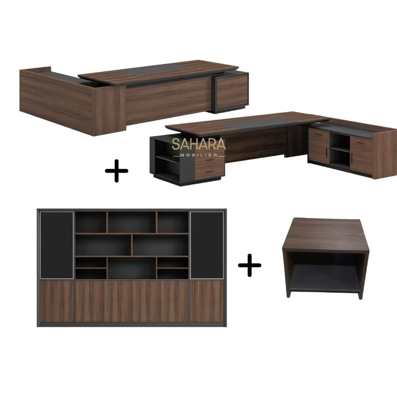 Pack : Bureau + bibliothéque + table basse Réf B3092