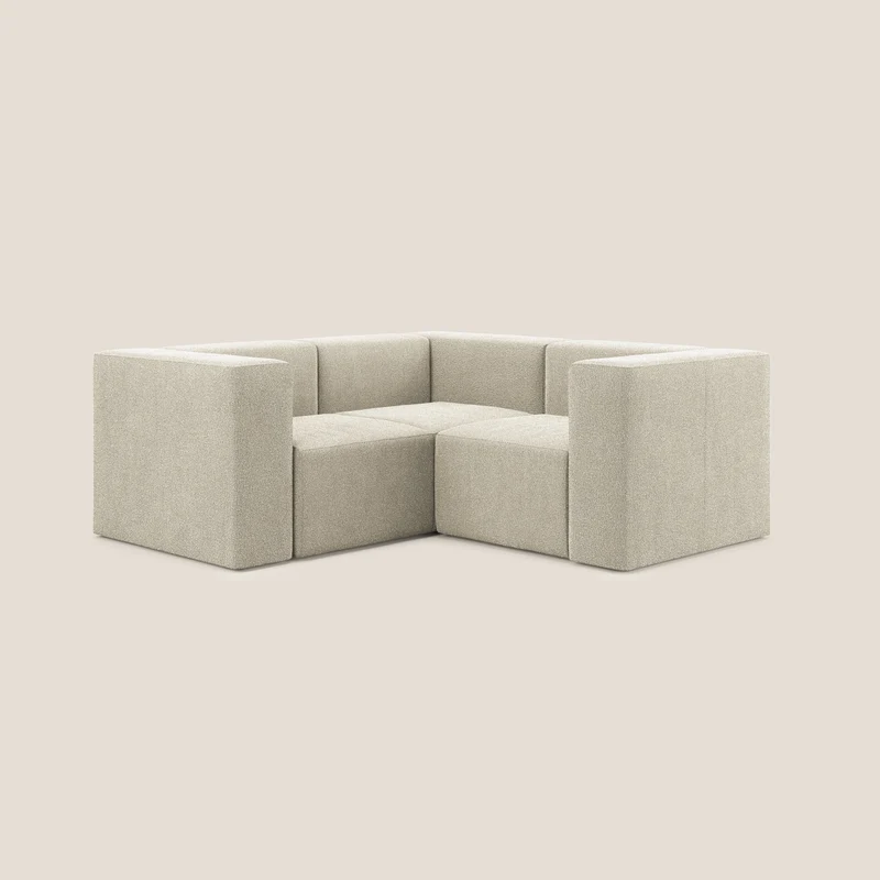 Nettuno canapé d'angle reversible modulable en bouclette douce T07 beige