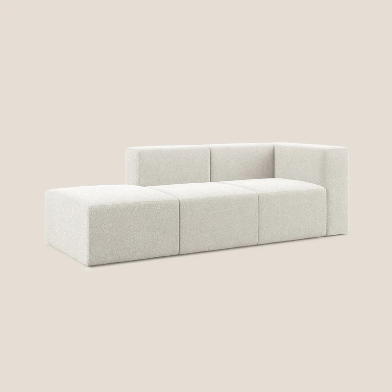Nettuno canapé moderne modulable en bouclette douce T07 blanc