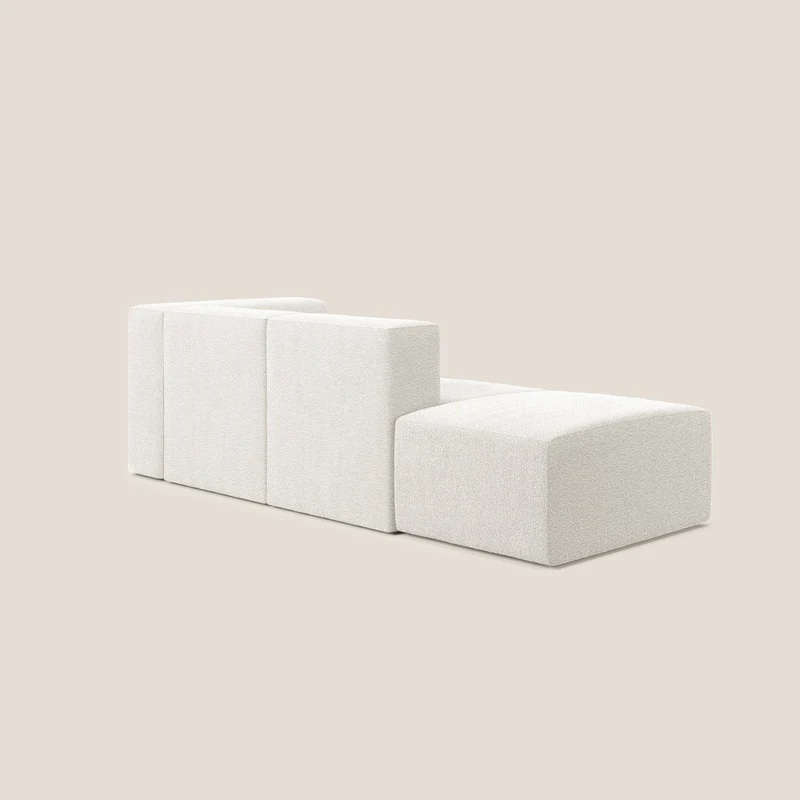Nettuno canapé moderne modulable en bouclette douce T07 blanc