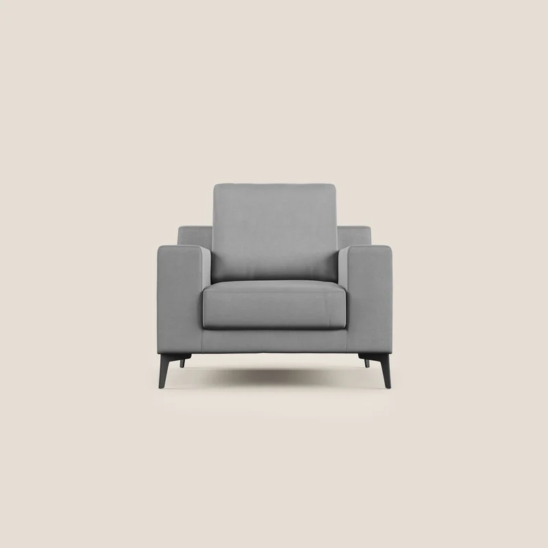 Prestige petite chaise moderne en microfibre détachable T11 grise