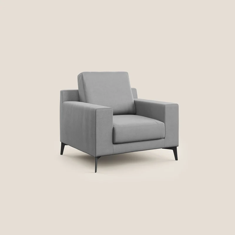 Prestige petite chaise moderne en microfibre détachable T11 grise