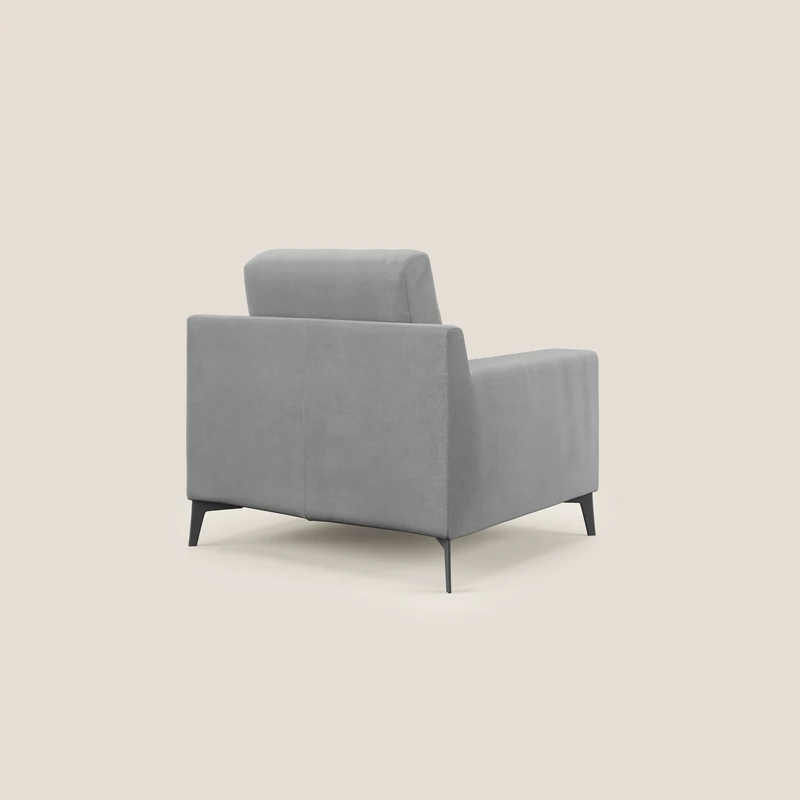 Prestige petite chaise moderne en microfibre détachable T11 grise