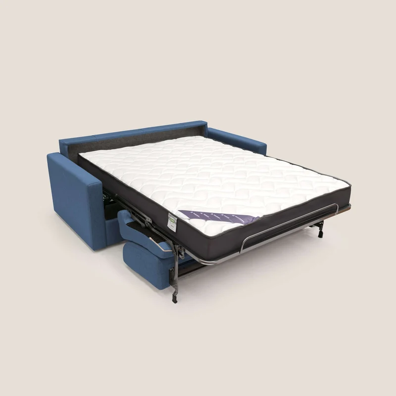Chris Canapé convertible en tissu imperméable T13 bleu