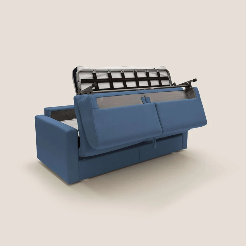 Chris Canapé convertible en tissu imperméable T13 bleu