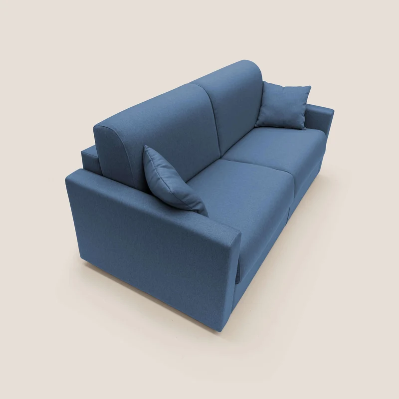 Chris Canapé convertible en tissu imperméable T13 bleu