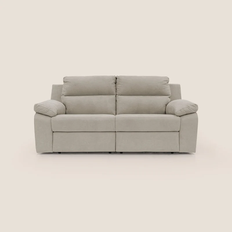 Romeo Canapé avec relax électrique en tissu doux imperméable T02 crème