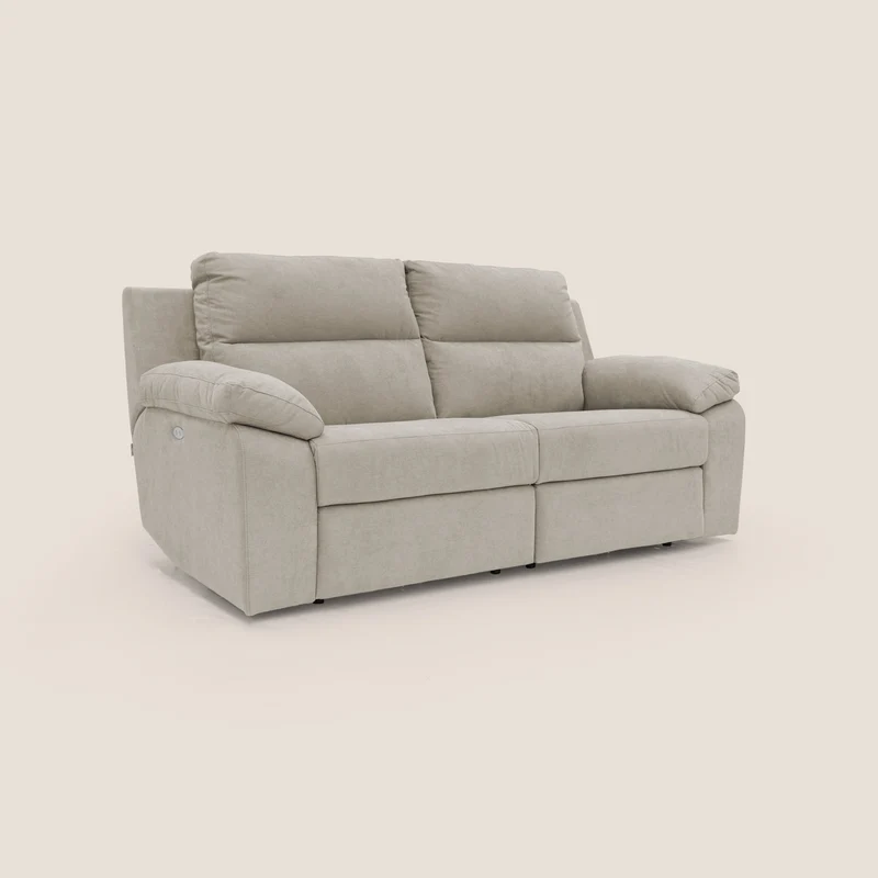Romeo Canapé avec relax électrique en tissu doux imperméable T02 crème