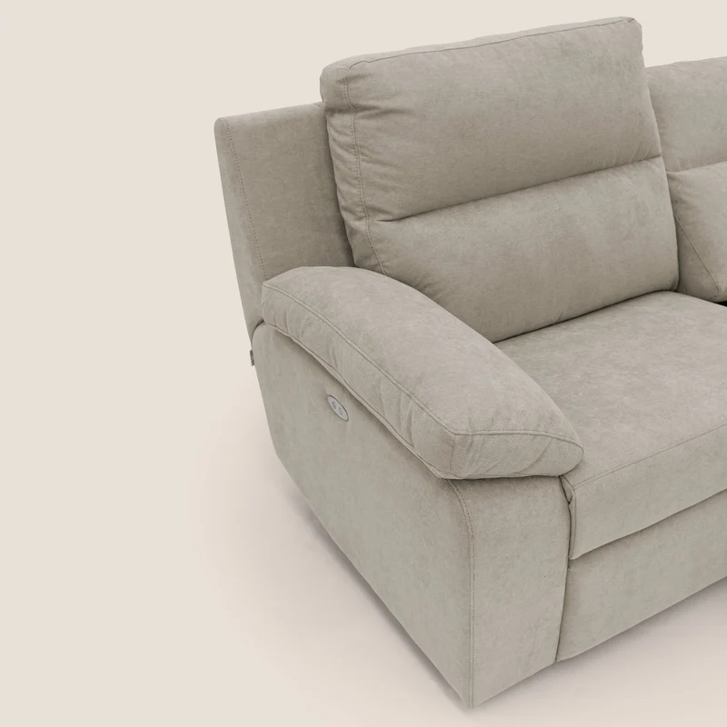 Romeo Canapé avec relax électrique en tissu doux imperméable T02 crème