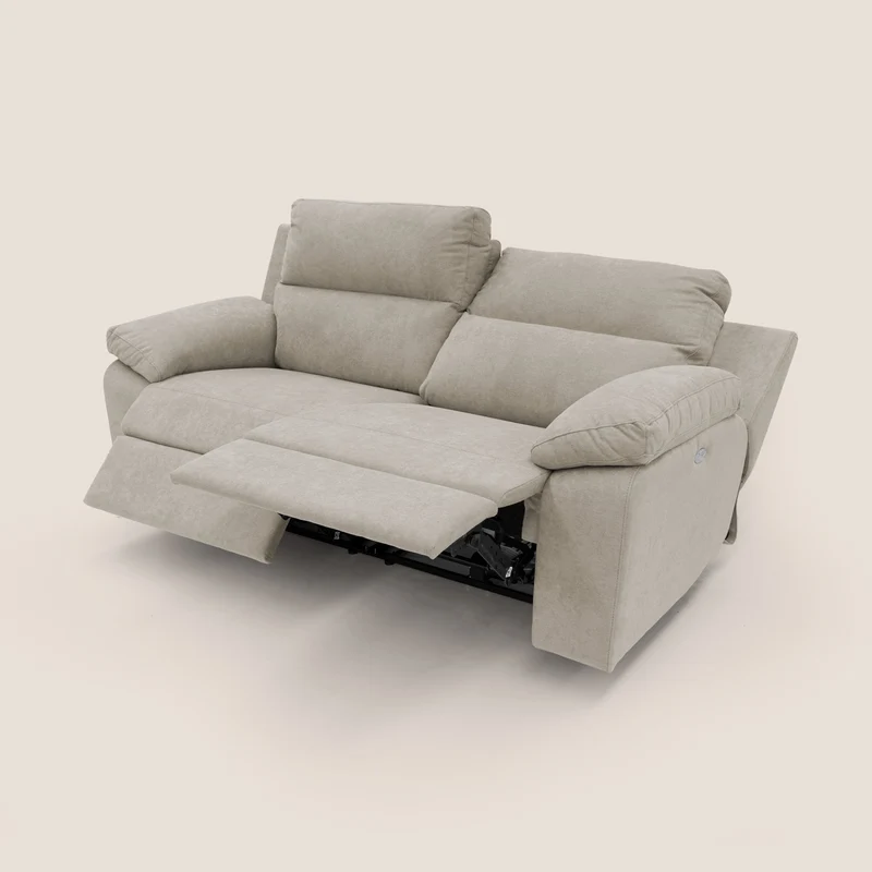 Romeo Canapé avec relax électrique en tissu doux imperméable T02 crème