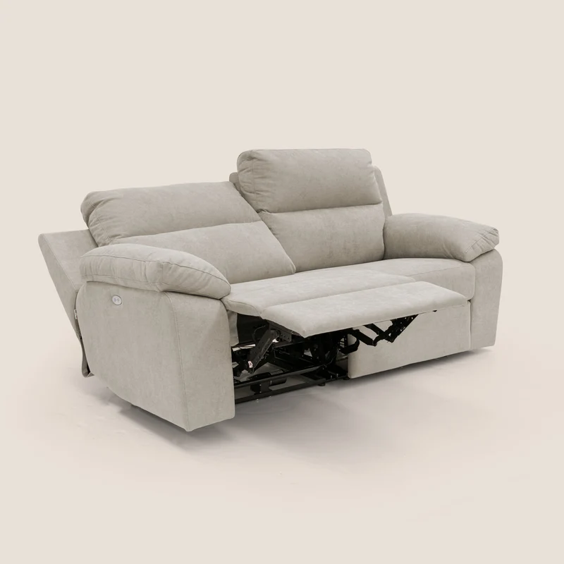 Romeo Canapé avec relax électrique en tissu doux imperméable T02 crème